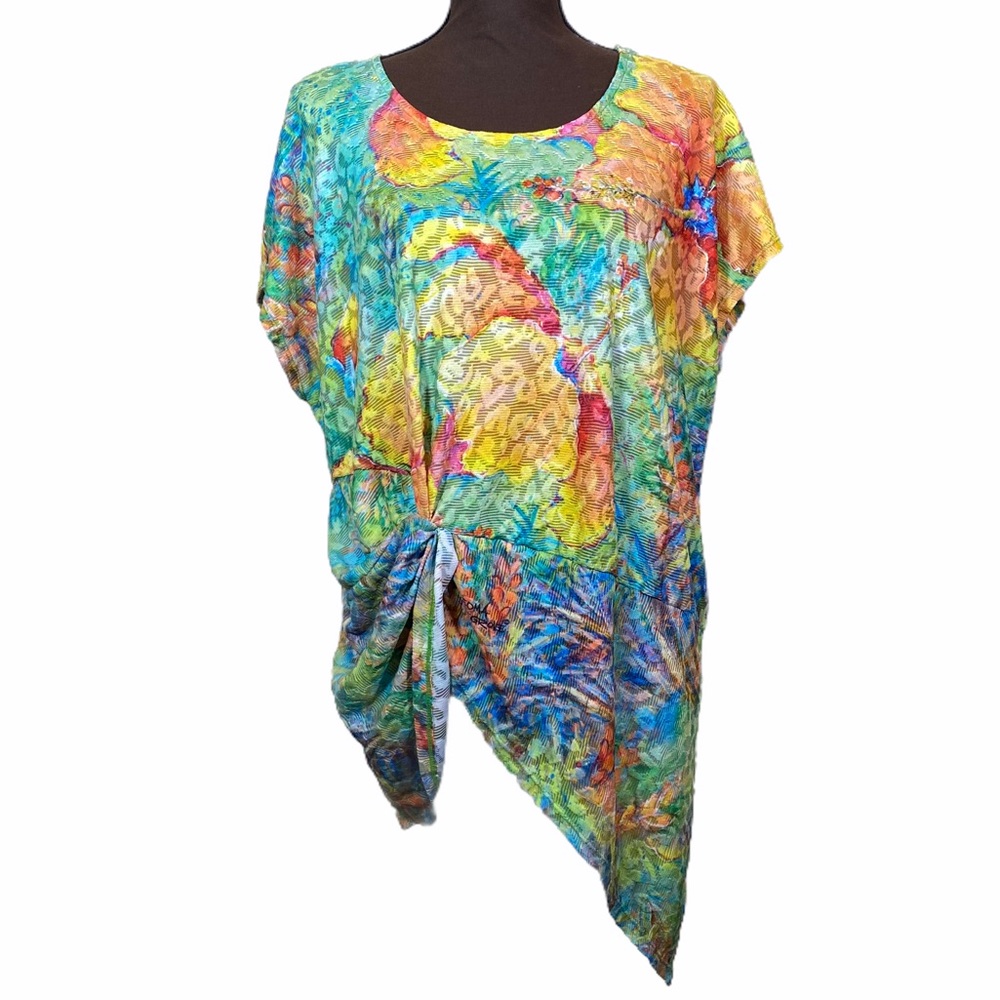 Leoma Lovegrove Pick of the Day hibiscus blouse size XL